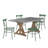 Cann Rustic Pine Frame Concrete Veneer Top Dining Table Set - Full Concrete Veneer Top Table And 4 Chairs-1737877960