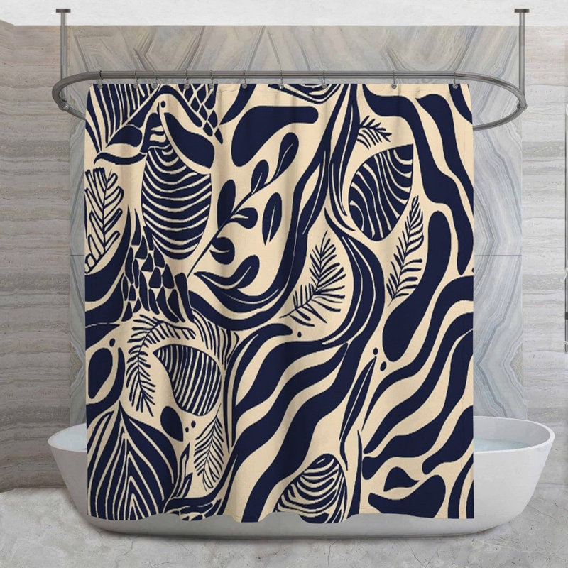 Rideau de douche abstrait, H 73 po x l 70 po
