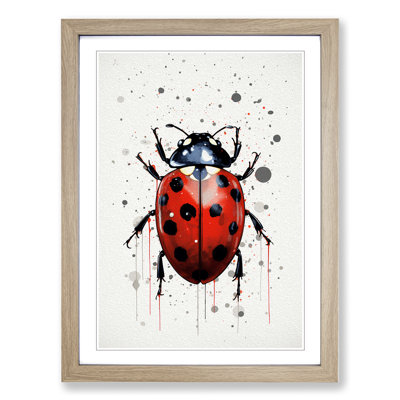 Ladybird Line - Single Picture Frame Print on Wood