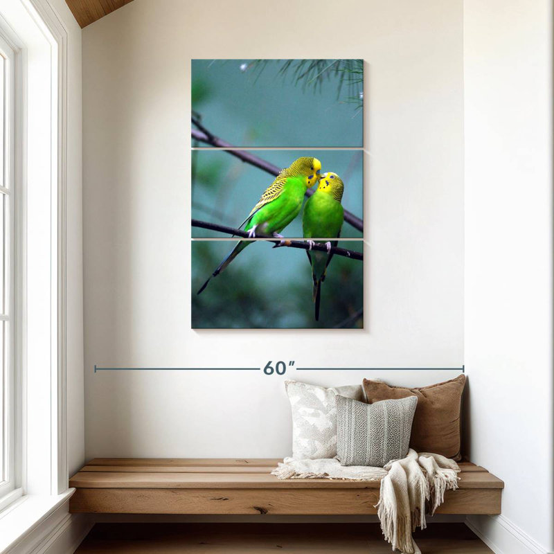 Brampt Kissing Parakeets, H 45 po x l 28 po