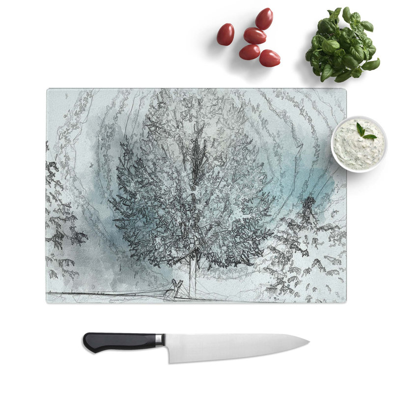 Glass Hare in A Winter Forest in Abstract Chopping Board, 39 cm W x 28.5 cm L