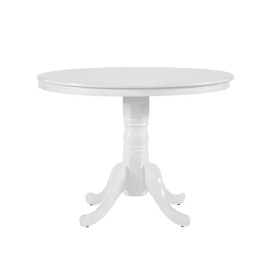 White Finish Round Dining Table 1Pc Farmhouse Style Wooden Furniture Casual Dining Kitchen Breakfast Nook