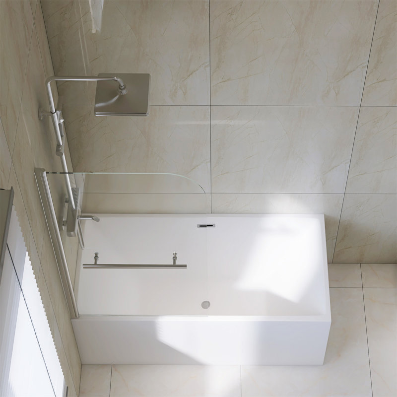 Panneau de douche en verre trempé sans cadre 31 po x 55 po Goodyos