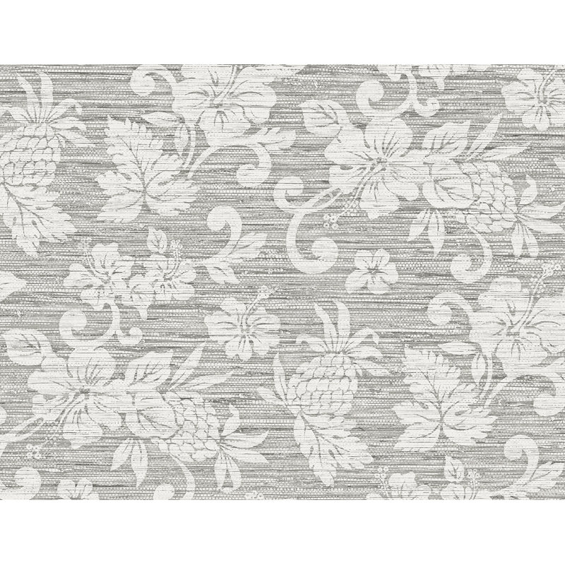 Rouleau de papier peint L 27 pi x l 27 po Mcgett, Demi-lune grise