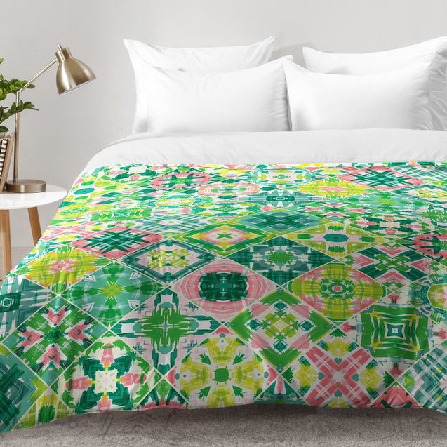 Ensemble d'édredon Tropical Tiles, Édredon pour très grand lit + 2 très grandes ta