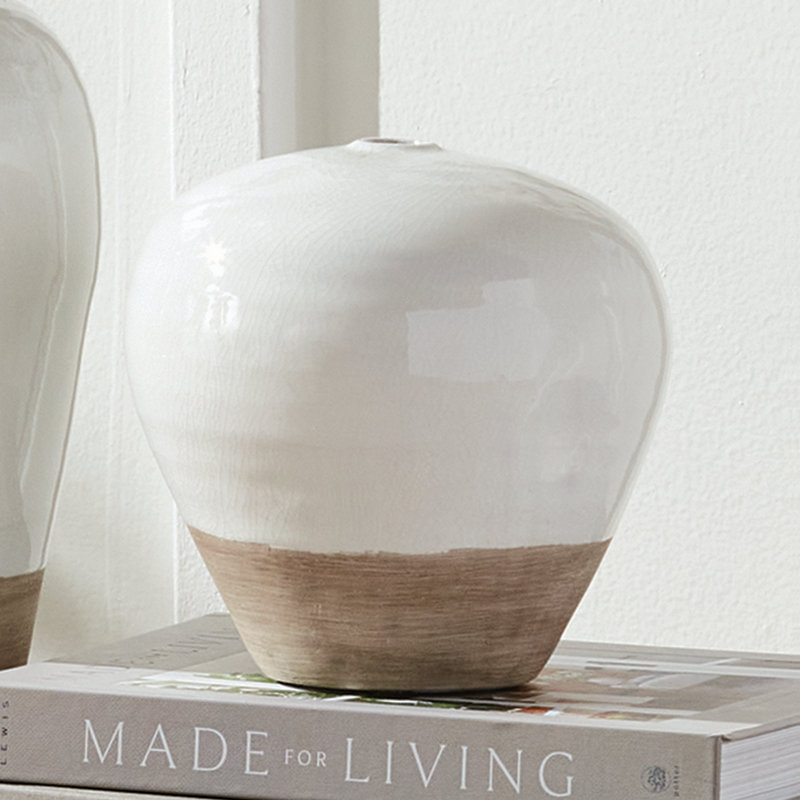 Layton Handmade Terracotta Table Vase, 6.75" H x 6.75" W x 6.75" D