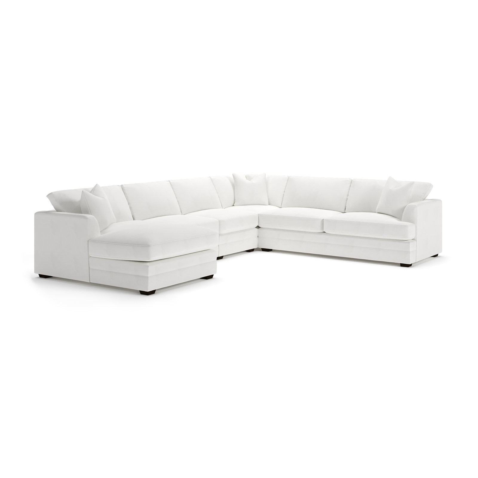 Edan U-Sectional, Classic Bleach White Twill, Left Hand Facing