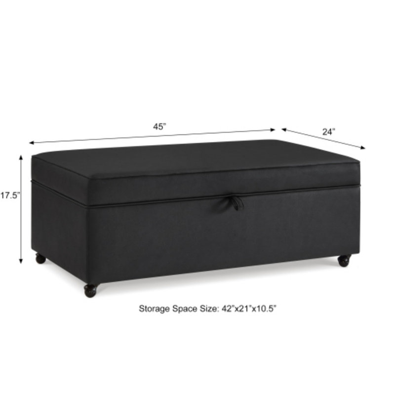 Modern Large Comfortable Storage Sofa Chair with Wheels Bench, Entryway Bench