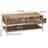 Coastal Oak Woven Front Coffee Table with White Iron Frame-1965509434