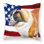 Coussin décoratif intérieur/extérieur 2 patriotiques yorkshire terrier