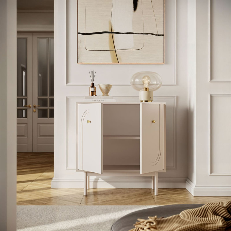 Highboard LIBERTY 2D with gold handles, Cashmere