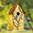 Strader Distressed Solid Wood Cottage Decorative Outdoor Garden Birdhouse with 3D Tree-1021354279