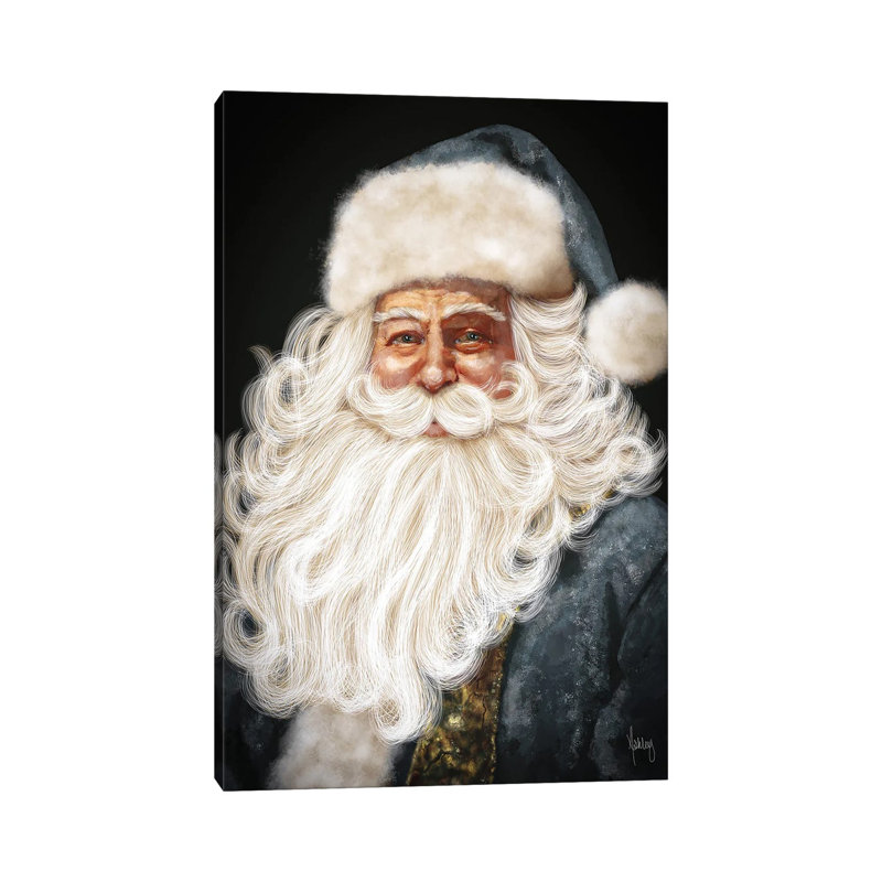 «Blue Santa», reproduction d'art sur toile tendue, 18" H x 12" W