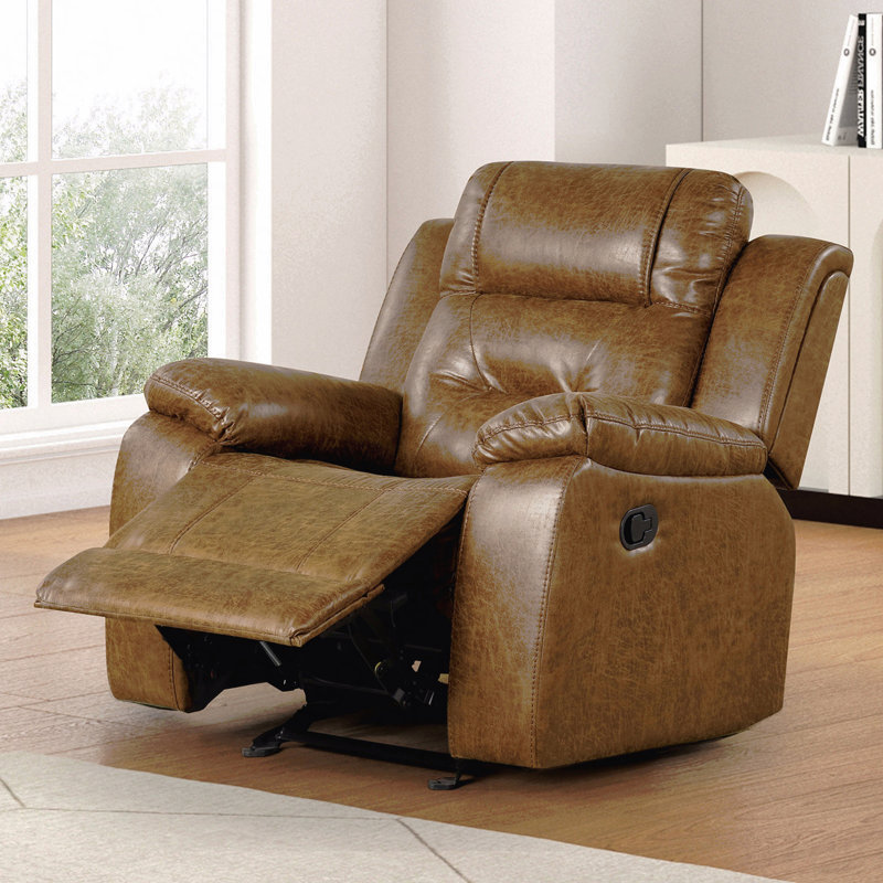 Fauteuil inclinable manuel brun transitionnel - Accoudoirs coussinés, mousse haute densité