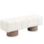 Banc sans beige, capacité de 300 lb, revêtement en chenille, multifonctionnel pour la salle à manger, la chambre à coucher et le vestibule, mousse haute de 11 po