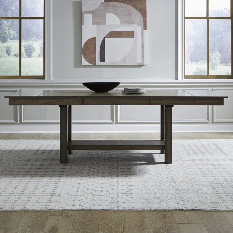 Ensemble de table de salle à manger à tréteaux Luz avec 4 chaises rembourrées, 5 pièces: table, 4 chaises, Brun / brun