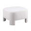 White Sherpa Sofa Ottoman, 28.74" L×28.74" W×18.5" H, No Assembly Required