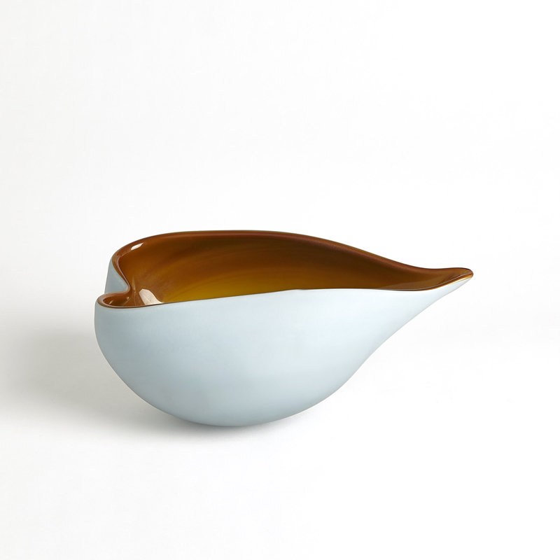 Frosted Bowl w/Casing, 5.5" H x 11" W x 7" D, Blue/Amber