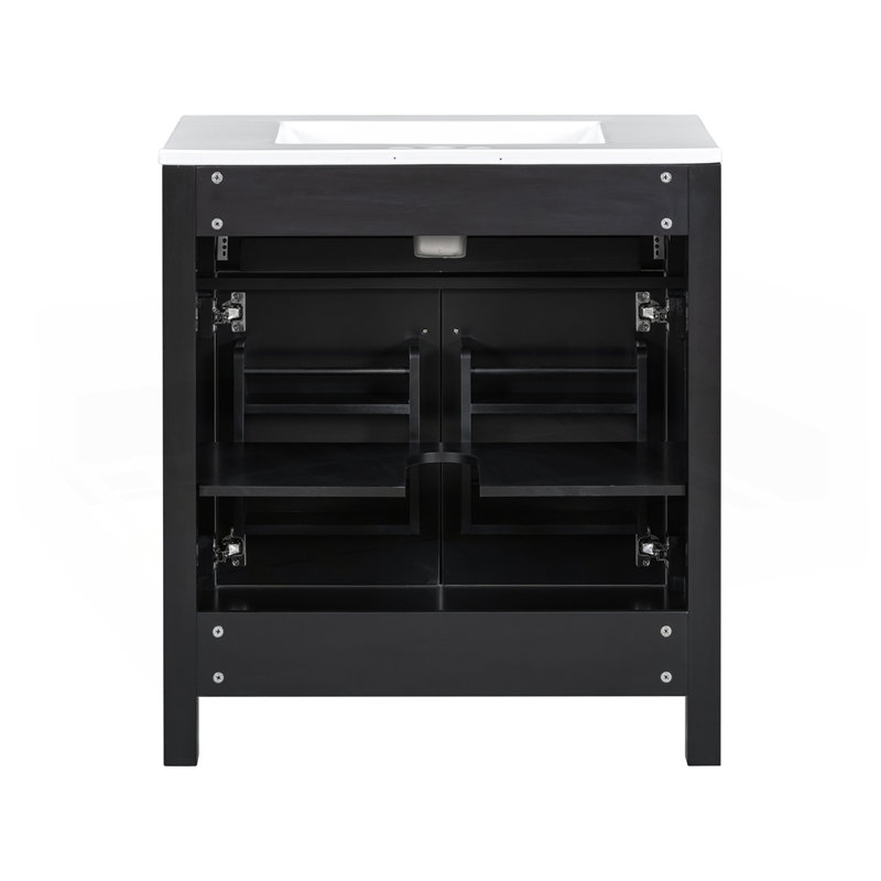 Ensemble de meuble-lavabo moderne 60 "avec meuble-lavabo double 60" (séparé), Noir, noir, noir, noir