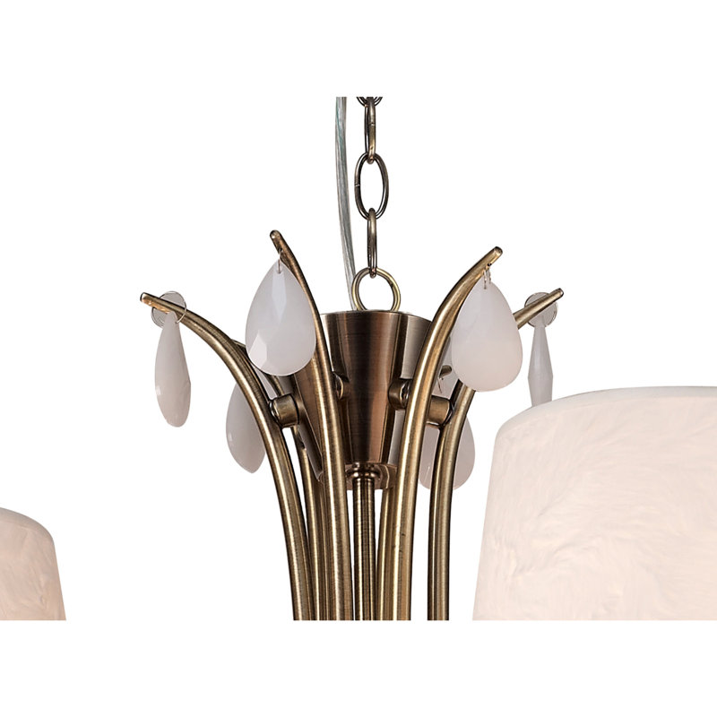 Orton 9 - Light Shaded LED Chandelier, Antique Brass
