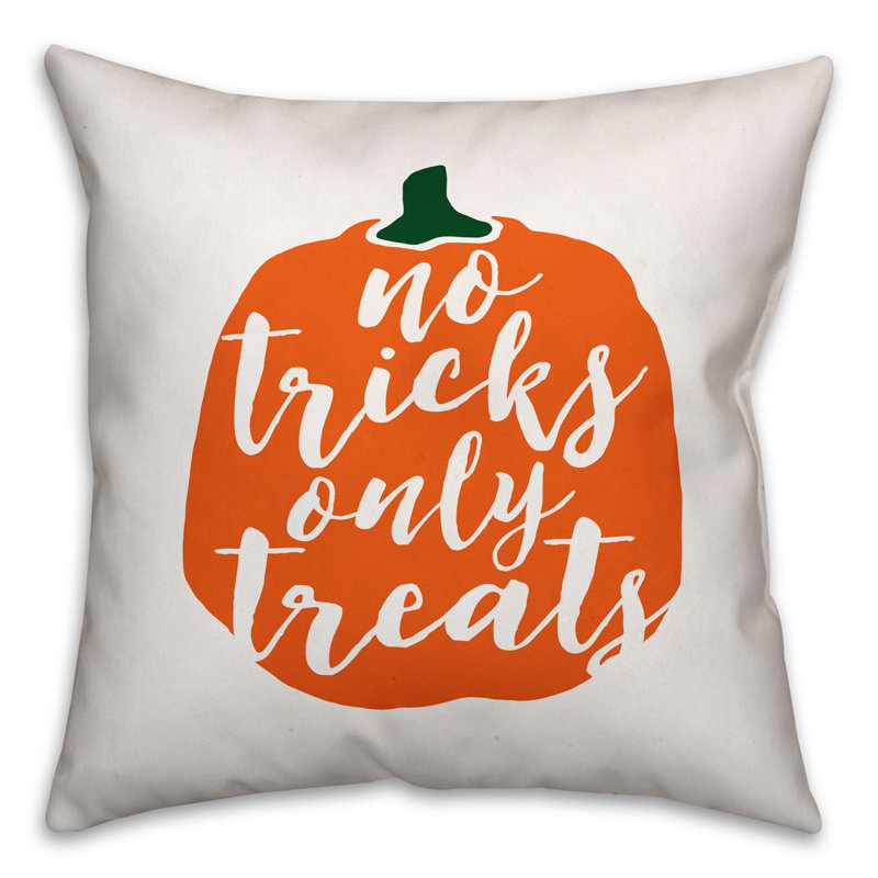 No Tricks Only Treats Throw Pillow, Indoor