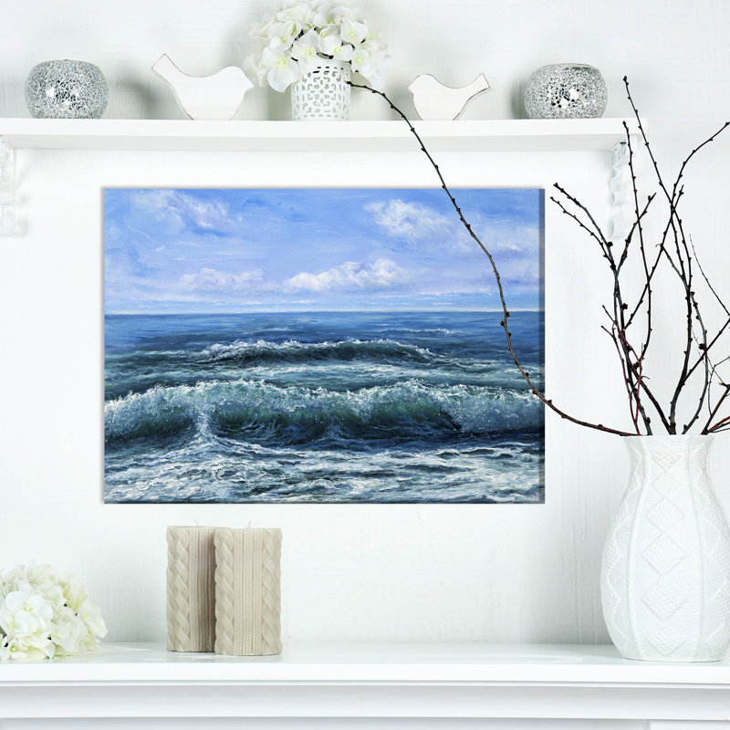 Vagues apaisantes-impression d’art graphique sur toile tendue, H 20 po x l 20 po x P 1 po