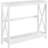 2-Tier X-Design Console Table, Narrow Entryway/Sofa Table, White