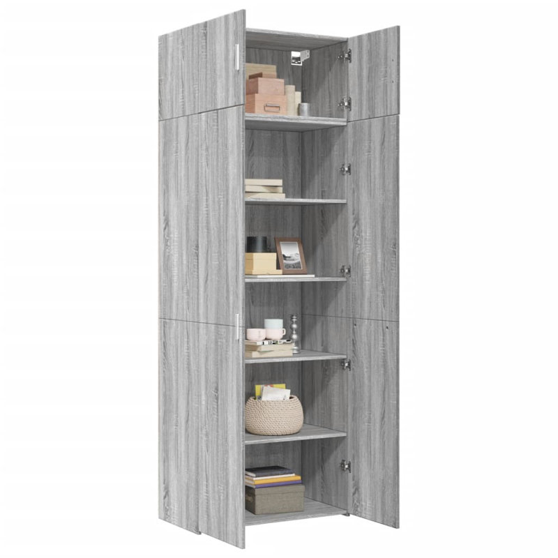 Keels 80cm Sideboard, 225cm H x 80cm W x 42.5cm D, Grey Sonoma