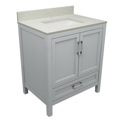 Nevado 31"x22" Bathroom Vanity Set 31'' Single Bathroom Vanity with Engineered Quartz Top