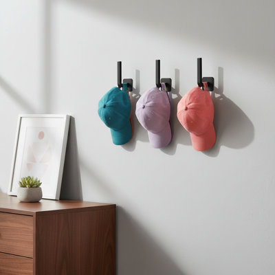 4-Pack Hat Rack, Strong Adhesive Hooks