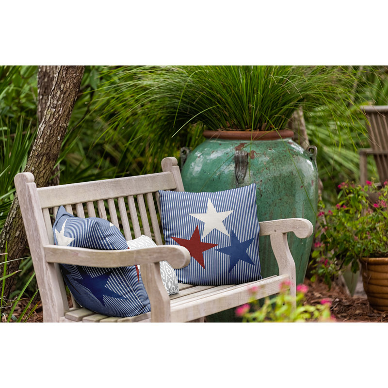 Coussin décoratif réversible Funky Junky, Bleu marine nautique géométrique, H 20 po x l 20 po