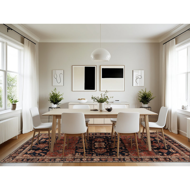 Machine Washable Turkish Brown Area Rug, Rectangle 7' x 10'