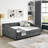 Full Size Daybed With Twin Size Trundle, Upholstered Tufted Sofa Bed, Day Bed-599611352