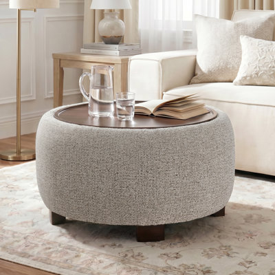Round Cocktail Ottoman with Storage