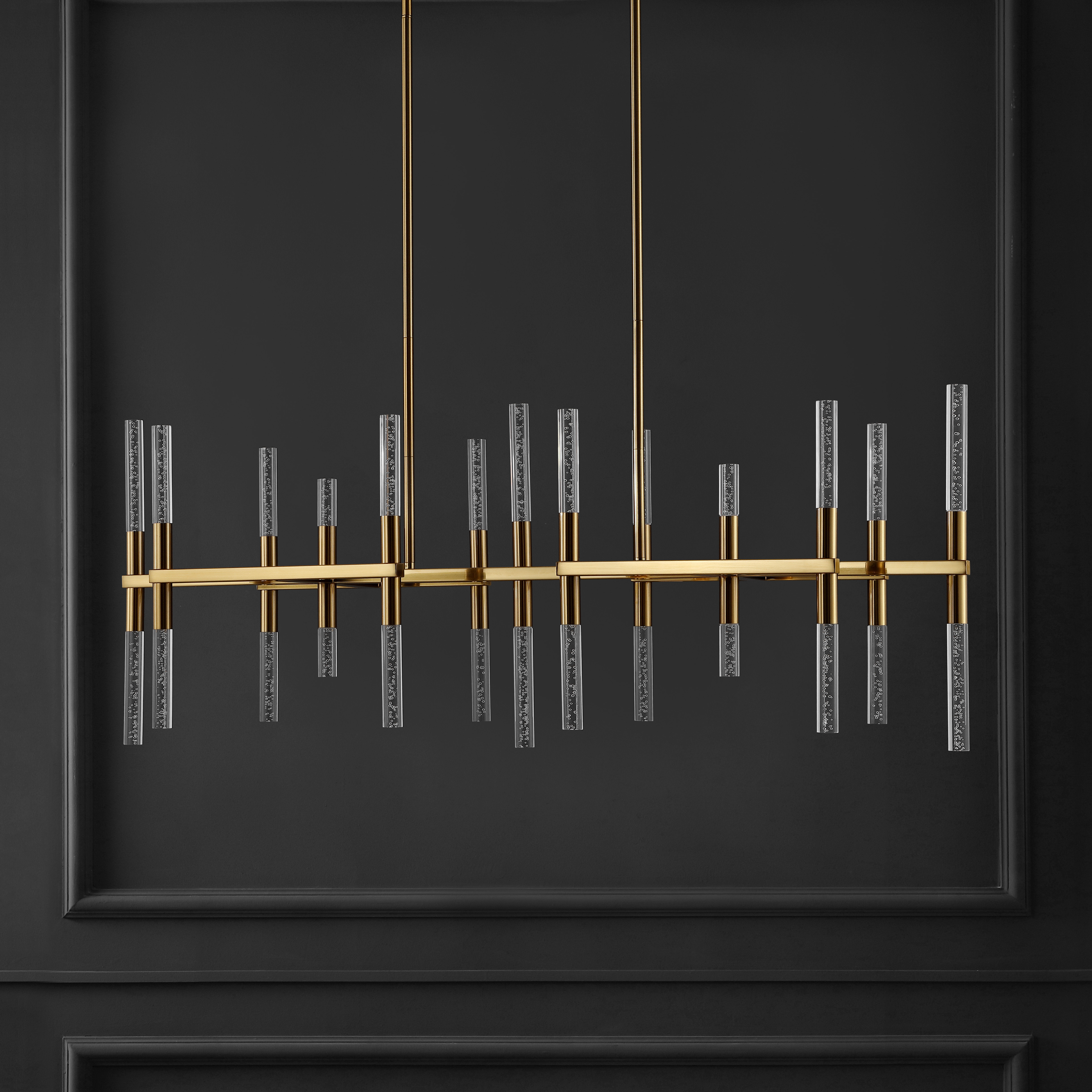 Bale 26 - Light Iron Dimmable LED Modern Linear Chandelier