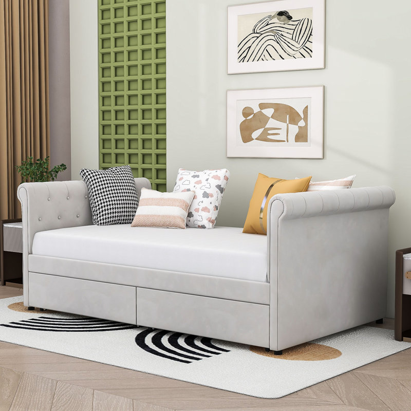 Grantham Twin Upholstered Daybed with Two Drawers