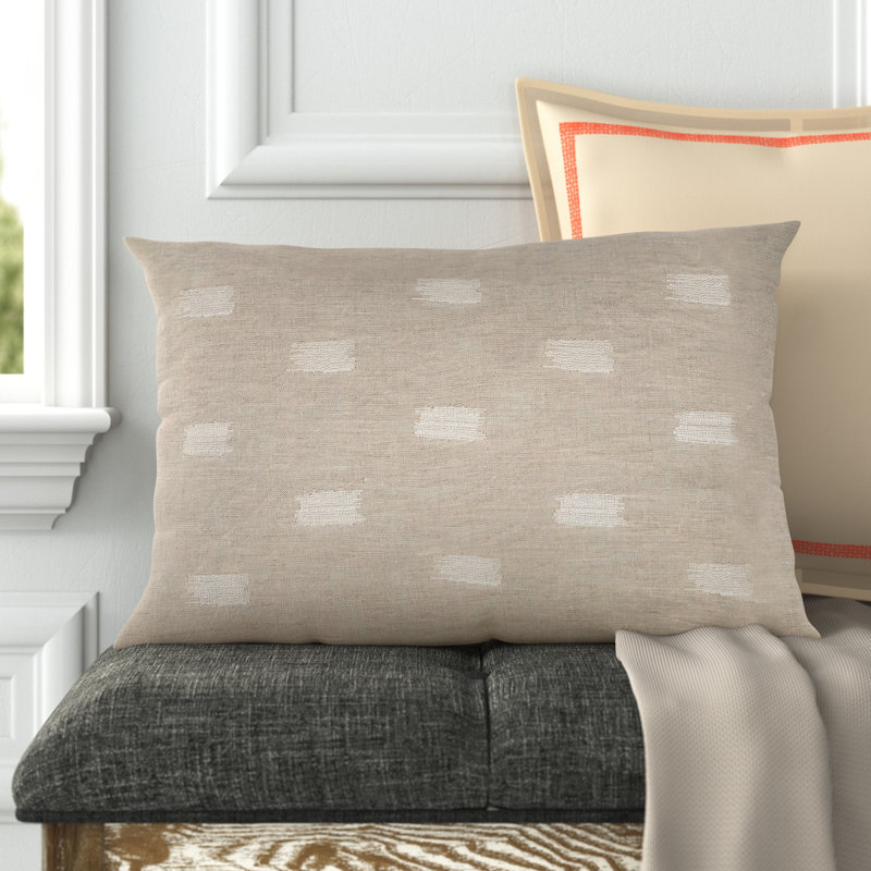 Sicily Embroidered Cotton Pillow Cover, Height(13") x Width(21")