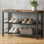 Shoe Storage Bench with Metal Frame, Entryway Shoe Rack Bench for Entryway Hallway Living Room Easy Assembly