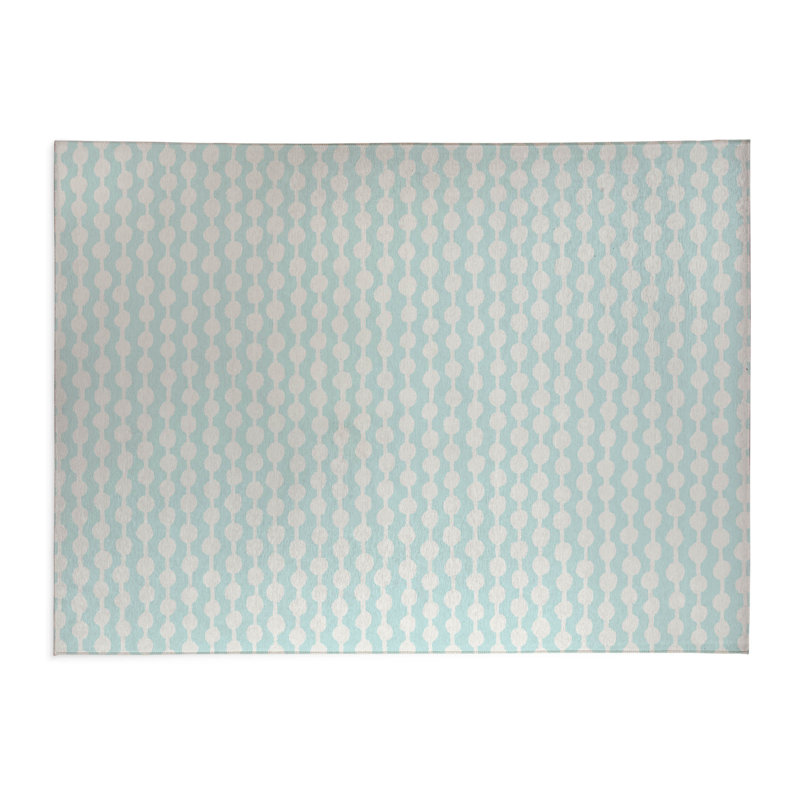 Tapis de bureau léger à pois, L 3 pi x L 2 pi, Bleu clair
