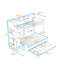 Lit simple superposé au dessus d'un lit double avec escalier de rangement, lit gigogne simple, DEL, USB et tablettes-1789758187