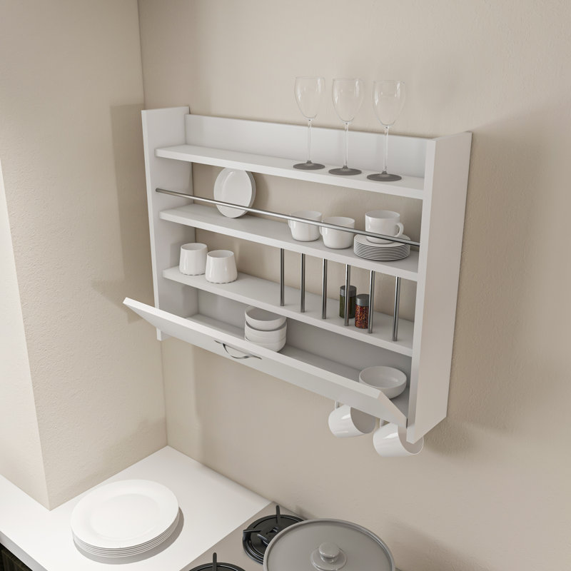 Degraff Cabinet Shelving Rack, White