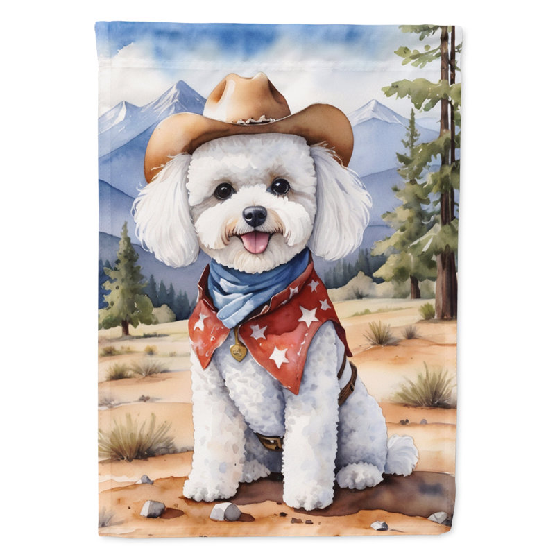 Drapeau Cowboy Welcome Garden, Bichon frisé