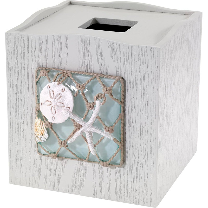 Housse pour boîte à papier essuie-tout, housse décorative en résine, accessoires de salle de bain de style plage