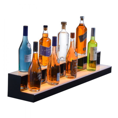 LED Lighted Liquor Bottle Display Bar Shelf RF & App Control 2-Step