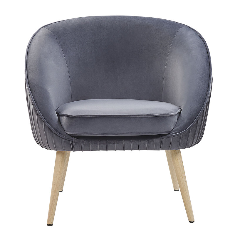 Lynn Upholstered Barrel Chair, Grey