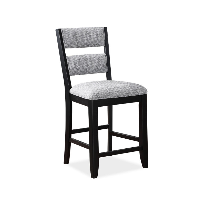Chaises de salle à manger rembourrées blanches et crème à hauteur de comptoir avec 2 sièges d'appoint pour la maison, Blanc