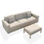 Ensemble de patio modulaire moderne Tomczyk 4 pièces, 2 fauteuils + chaise sans accoudoirs + table basse, tissu résistant aux intempéries et aux UV, aucun assemblage requis-2074630232-2074630236