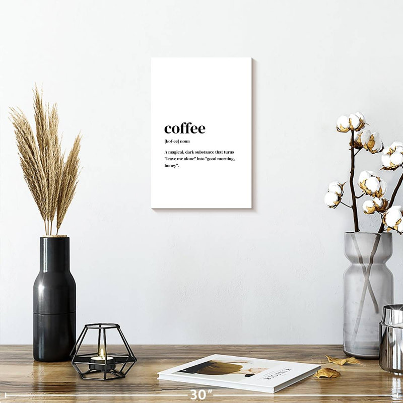 Coffee Typography, 12" H x 8" W