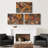 " Rustic Abstract Flowers " 3 Piece Art Graphic Art Print-100136334-100136333