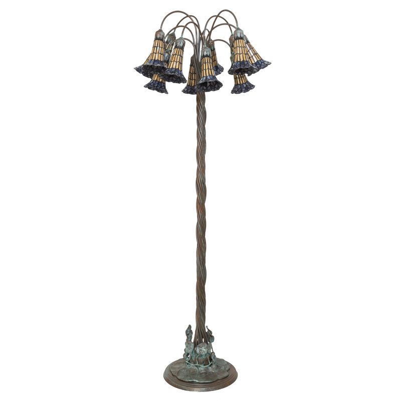 Tiffany Pond Lily Floor Lamp, Purple/Amber